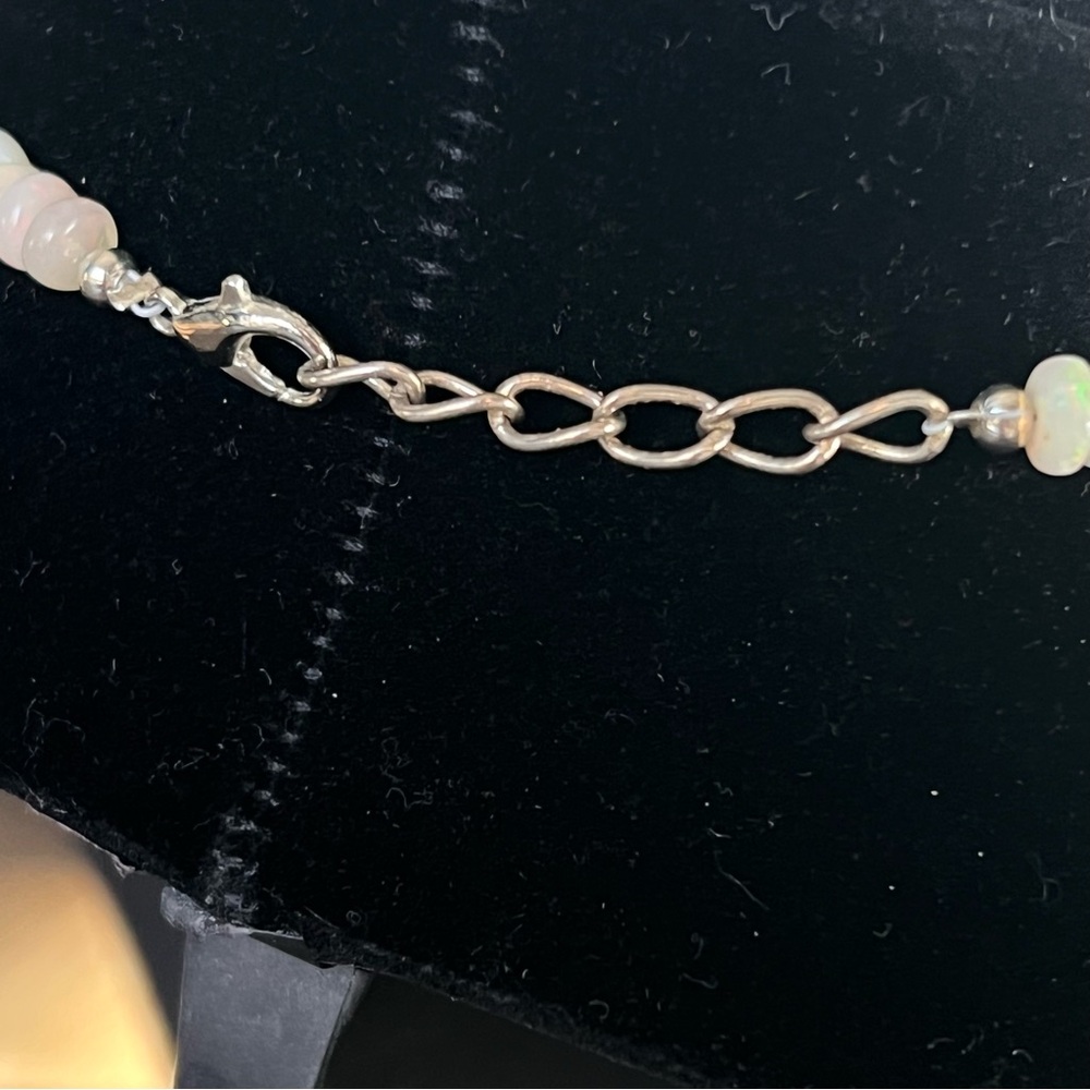 🔴 Opal beads acrylic faux opal bib necklace, size XS - Picture 3 of 7